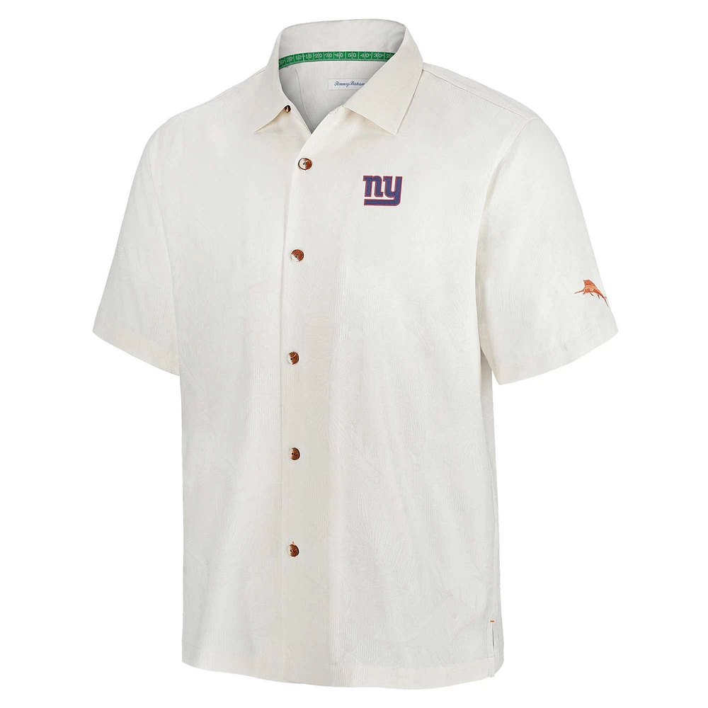 Chemise boutonnée blanche Tommy Bahama New York Giants Coconut Matchup Camp pour homme