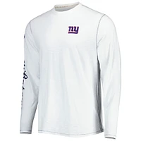 T-shirt à manches longues pour homme Tommy Bahama White Giants de New York Laces Out Billboard