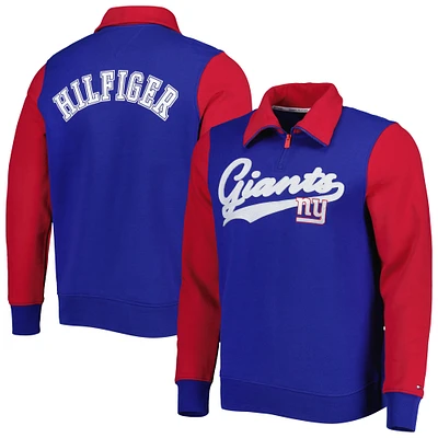 Sweat Tommy Hilfiger Homme Royal/Rouge New York Giants Aiden Quarter-Zip