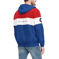 Veste à capuche demi-zip Tommy Hilfiger Royal/Rouge New York Giants Enzo pour hommes