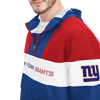 Men's Tommy Hilfiger Royal/Red New York Giants Enzo Half-Zip Hoodie Jacket