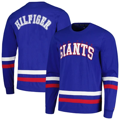 T-shirt à manches longues Tommy Hilfiger Royal/Rouge New York Giants Nolan pour hommes