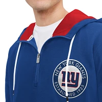 Sweat à capuche quart de zip Tommy Hilfiger Royal New York Giants Aaron pour hommes