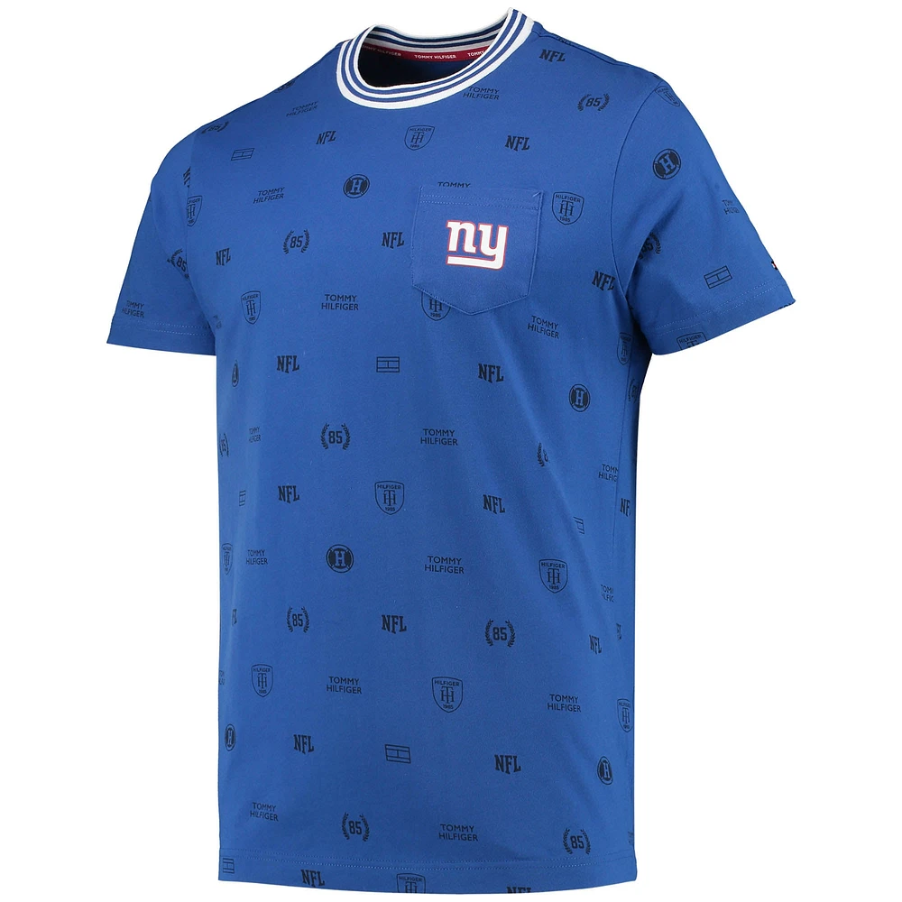 T-shirt à poche Tommy Hilfiger Royal New York Giants pour homme