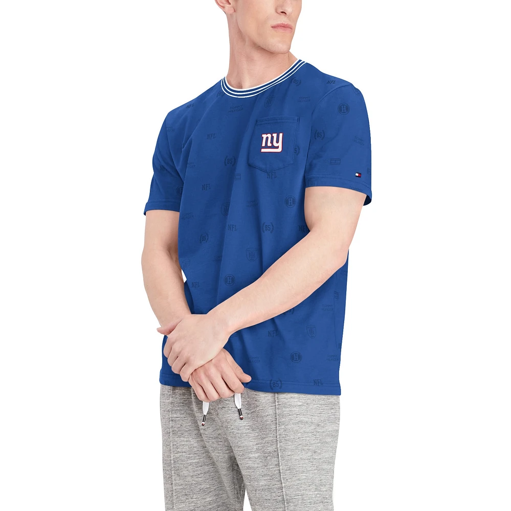 Men's Tommy Hilfiger Royal New York Giants Essential Pocket T-Shirt