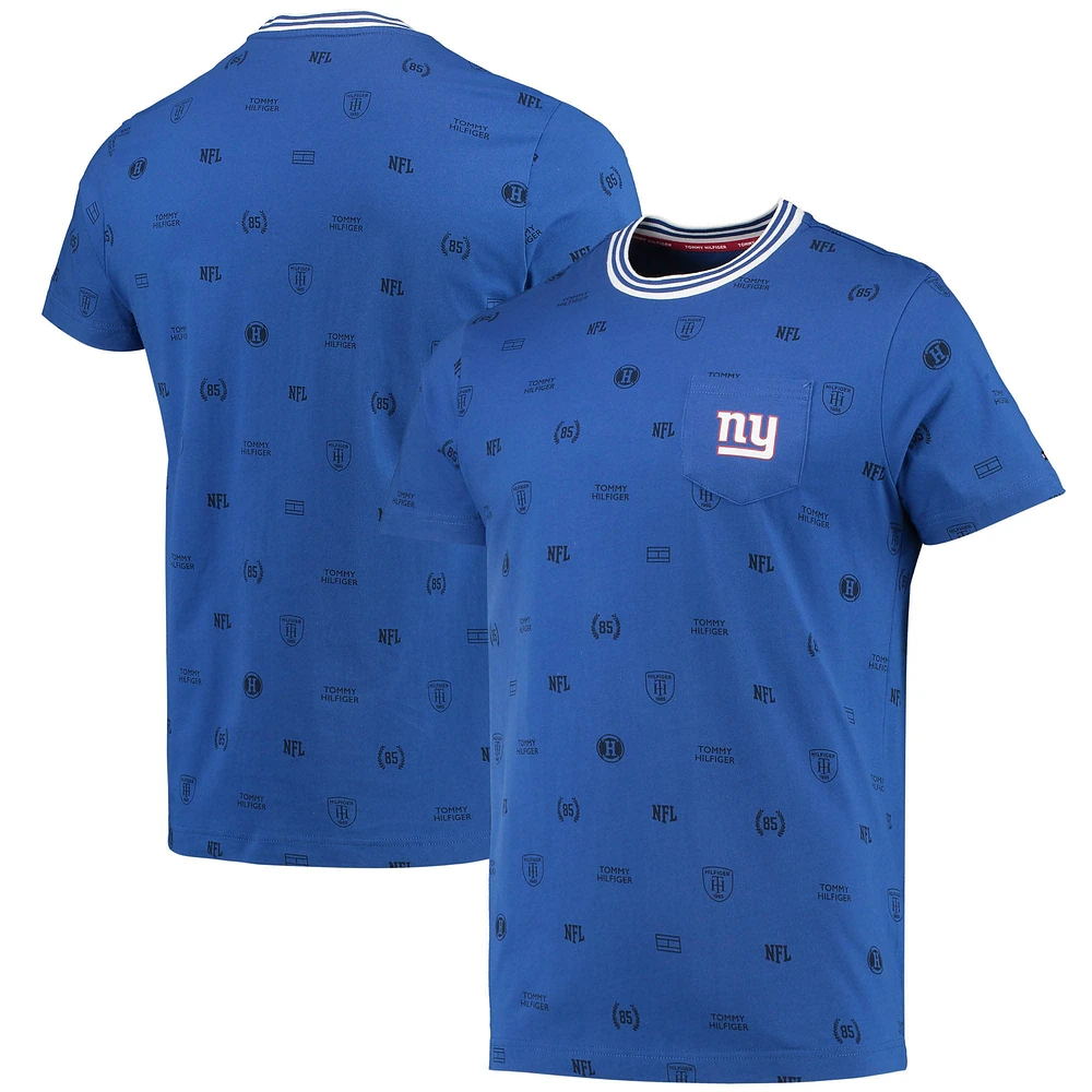 T-shirt à poche Tommy Hilfiger Royal New York Giants pour homme