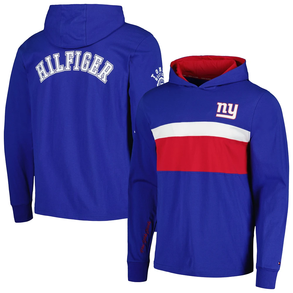 T-shirt à capuche manches longues Tommy Hilfiger Royal New York Giants Morgan pour hommes