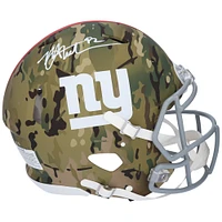 Casque authentique Riddell Camo Alternate Speed ​​autographié par Michael Strahan des New York Giants