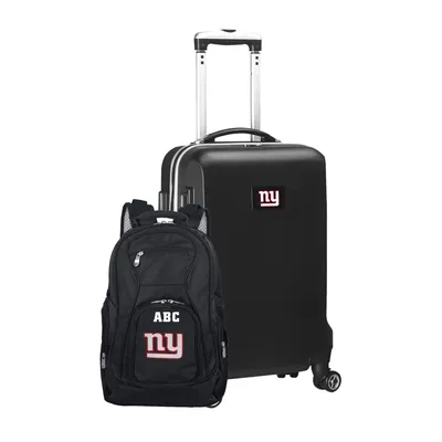 New York Giants MOJO Personalized Deluxe 2-Piece Backpack & Carry-On Set - Black