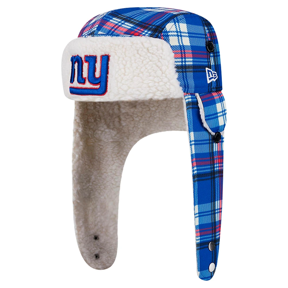 Casquette trappeur Sherpa à carreaux New Era Royal York Giants