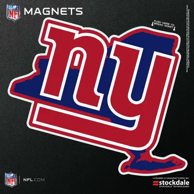 New York Giants 6" x 6" State Shape Car Magnet