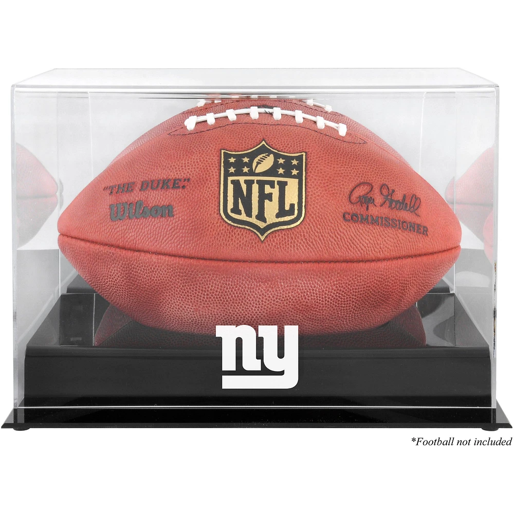 New York Giants Black Base Football Logo Display Case with Mirror Back