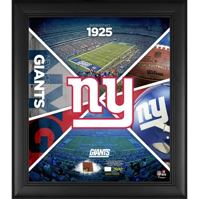 New York Giants Fanatics Authentic Framed 15" x 17" Team Impact Collage with a Piece of Game-Used Football - Limited Edition of 500