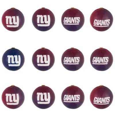 New York Giants Holiday Ball Ornaments 12-Pack