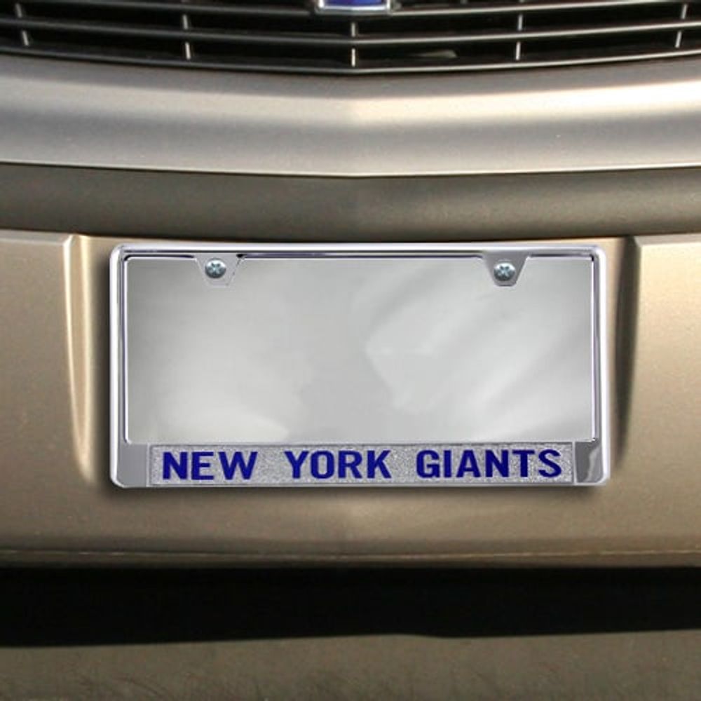 New York Giants Team Silver Glitter Metal License Plate Frame