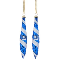 New York Giants Two-Pack Swirl Blown Glass Ornament Set