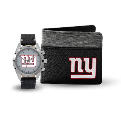 Coffret cadeau montre et portefeuille des New York Giants