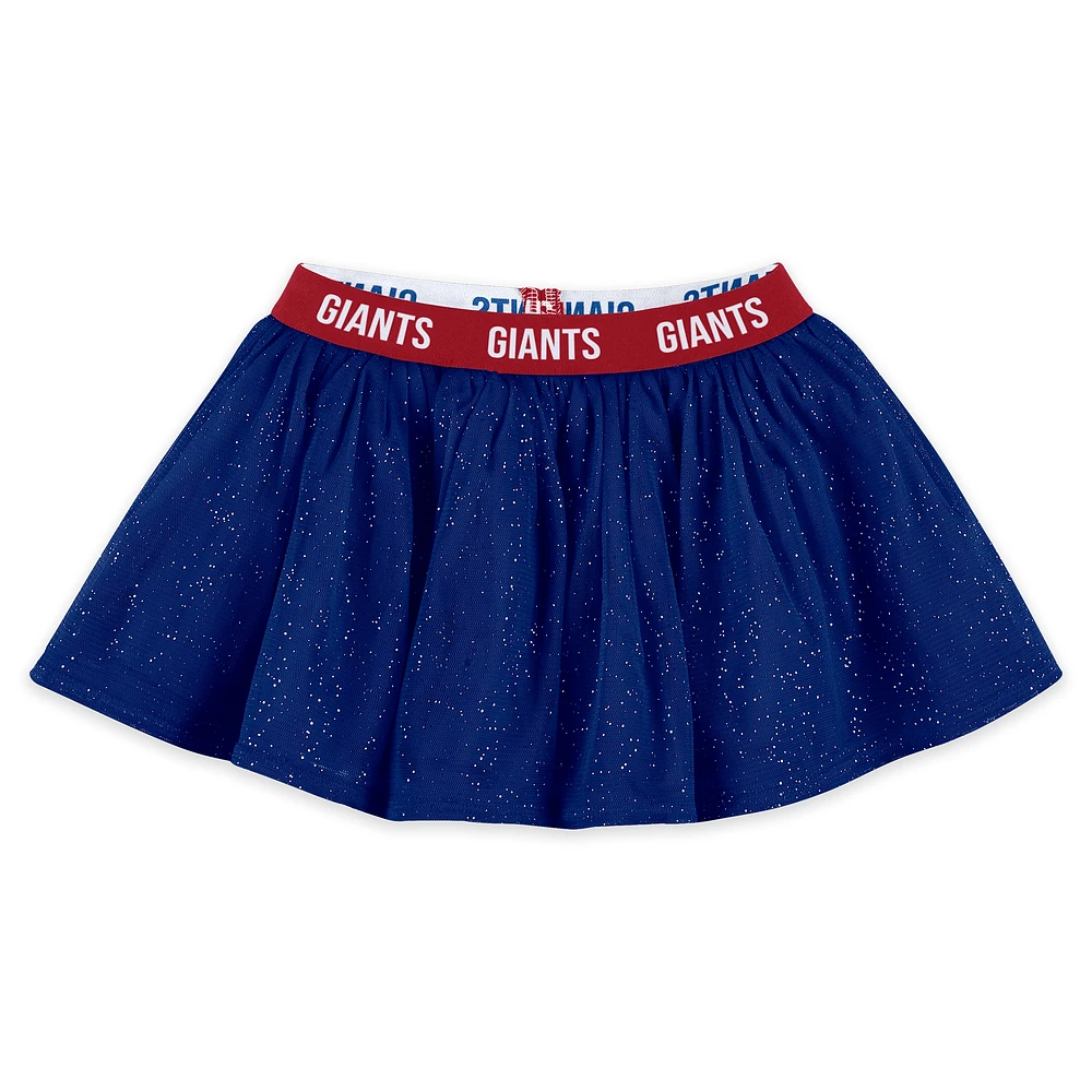 Ensemble trois pièces pour nouveau-né et bébé par Erin Andrews New York Giants : body à manches longues, tutu pantalon de survêtement