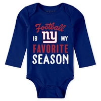 Newborn & Infant WEAR by Erin Andrews New York Giants Three-Piece Turn Me Around Bodysuits Pant Set