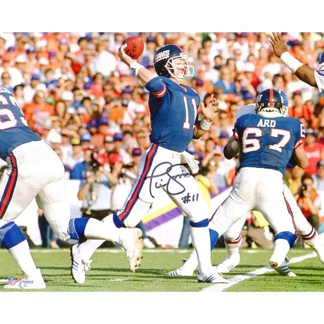 Lawrence Taylor and Phil Simms New York Giants Multi-Signed 16 x 20  Spotlight Photograph with Multiple Inscriptions