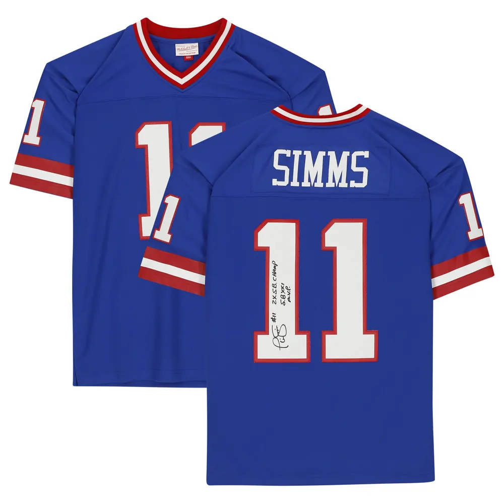 Lids Phil Simms New York Giants Fanatics Authentic Autographed Mitchell &  Ness Royal Replica Jersey with 2X S.B. CHAMP S.B. XXI M.V.P. Inscriptions