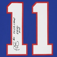Phil Simms New York Giants Autographed Mitchell & Ness Royal Replica Jersey with "2X S.B. CHAMP S.B. XXI M.V.P." Inscriptions