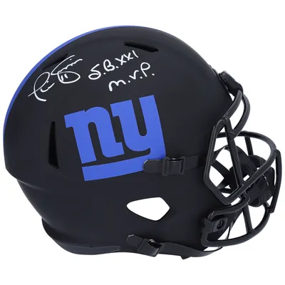 NY Giants Super Bowl MVP Autographed Riddell Throwback Authentic Helmet  w/Super Bowl MVP Inscriptions