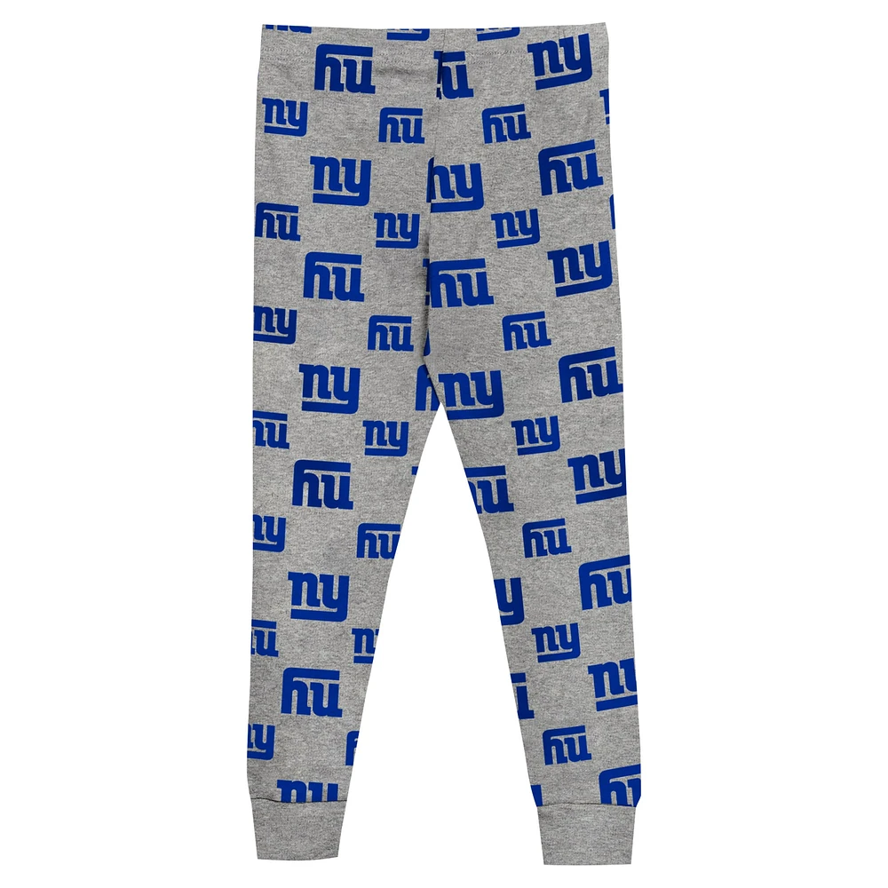 Preschool Heather Gray New York Giants Long Sleeve T-Shirt and Pants Sleep Set