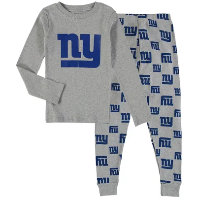 New York Giants Preschool Long Sleeve T-Shirt & Pants Sleep Set - Heathered Gray