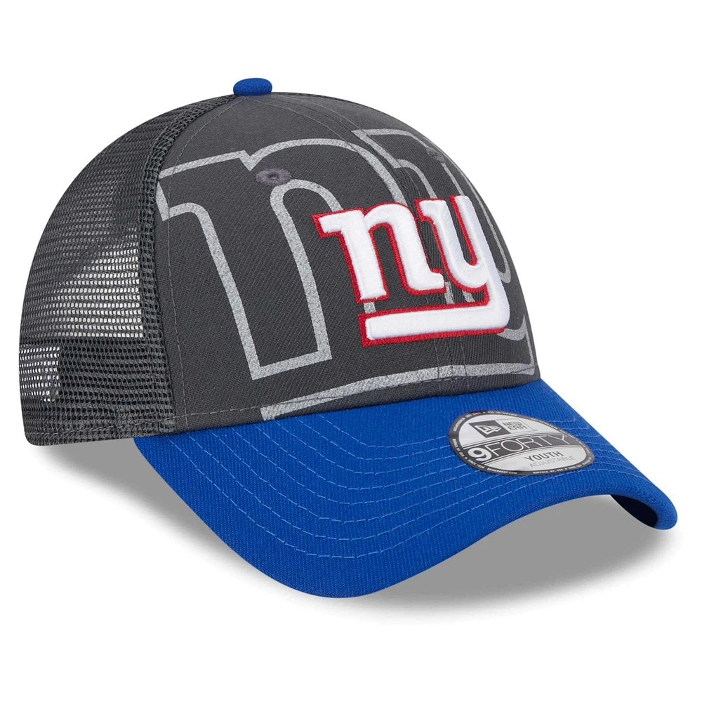 Preschool New Era Graphite/Royal New York Giants Reflect 9FORTY Adjustable Hat