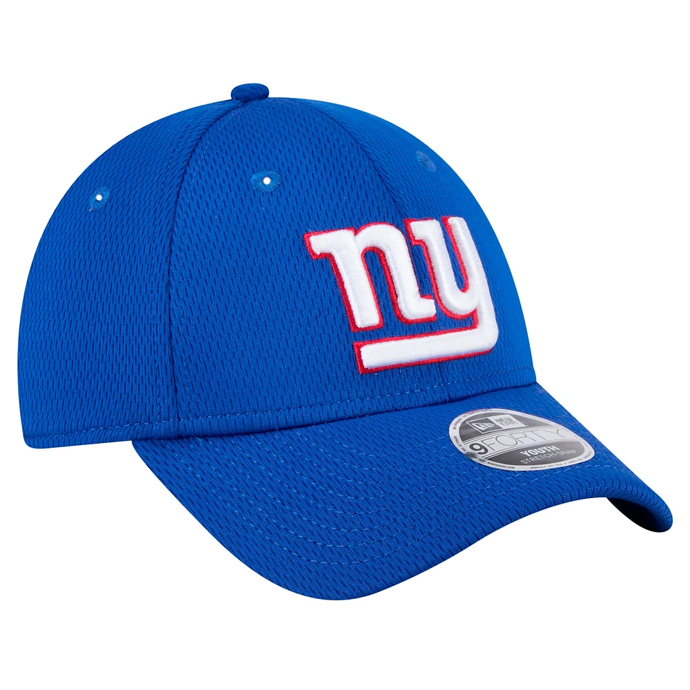 Casquette ajustable New Era Royal New York Giants Main 9FORTY pour enfants d'âge préscolaire