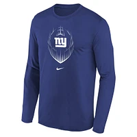 T-shirt à manches longues Nike Royal New York Giants Legend Icon pour enfant d'âge préscolaire