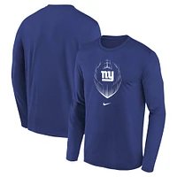 T-shirt à manches longues Nike Royal New York Giants Legend Icon pour enfant d'âge préscolaire