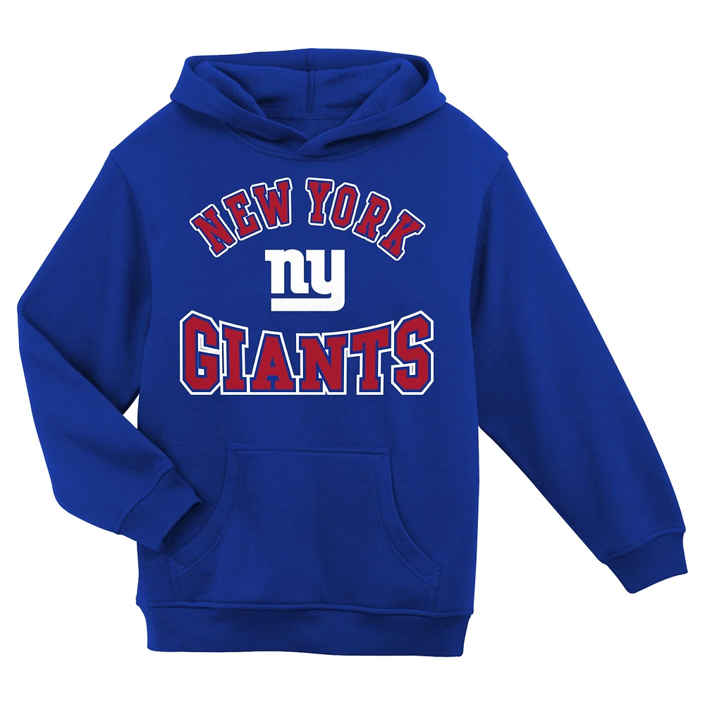 Sweat à capuche en polaire pour enfant d'âge préscolaire Royal New York Giants Home Town