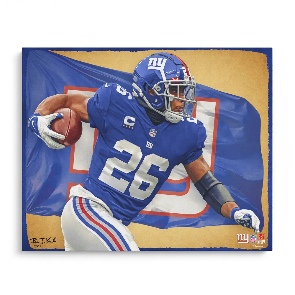 Lids Saquon Barkley New York Giants Fanatics Authentic 16' x 20' Photo  Print - Designed & Signed by Artist Brian Konnick - Limited Edition 25