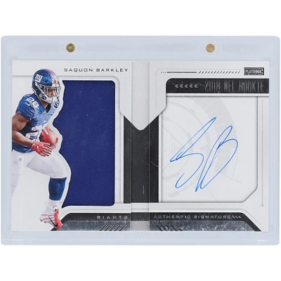 Saquon Barkley New York Giants Autographed 2018 Panini Playbook Relic Booklet #204 #81/99 Rookie Card
