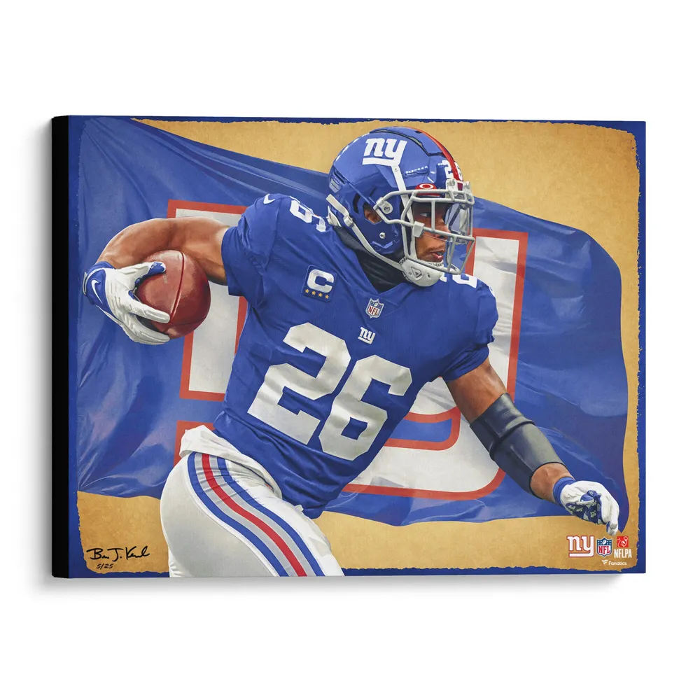 Lids Saquon Barkley New York Giants Fanatics Authentic Stretched 20' x 24'  Canvas Giclee Print - Designed and Signed by Artist Brian Konnick