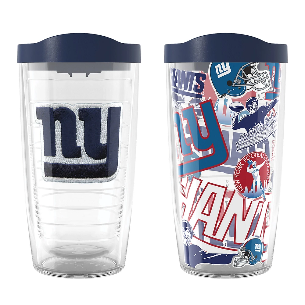 Tervis New York Giants paquet de deux 16oz. Ensemble de gobelets classiques Allover