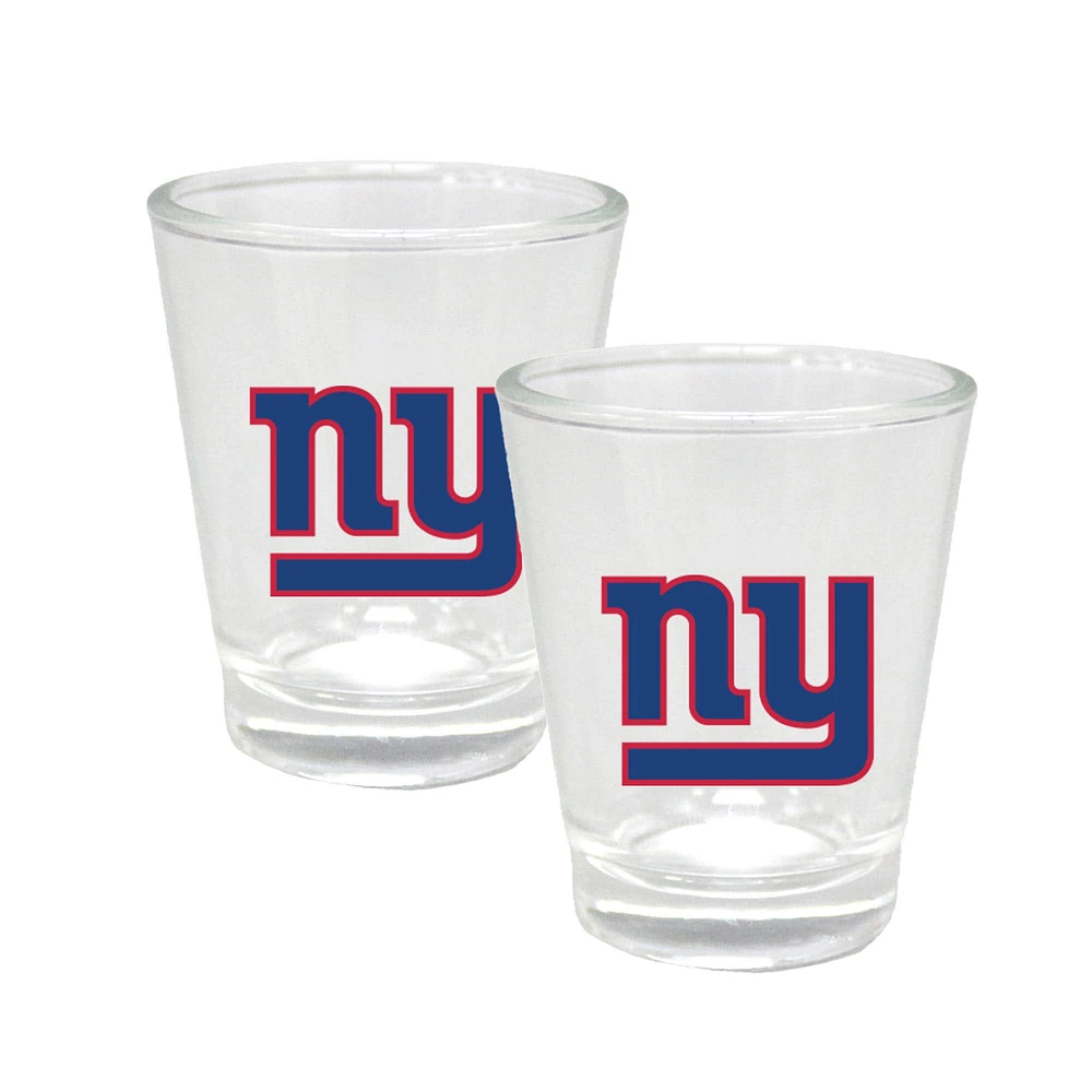 Ensemble de trois flasques en cuir de 227 ml et de verres à liqueur de 60 ml des New York Giants de The Memory Company