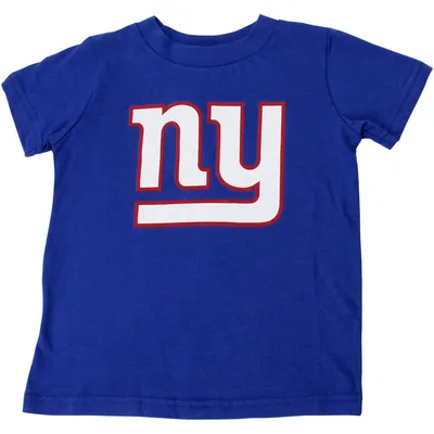 NFL Team Apparel New York Giants Women's Blue Large Long Sleeve Henley  T-shirt