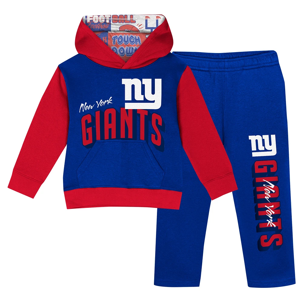 Toddler New York Giants Coin Toss Pullover Fleece Hoodie & Pants Set