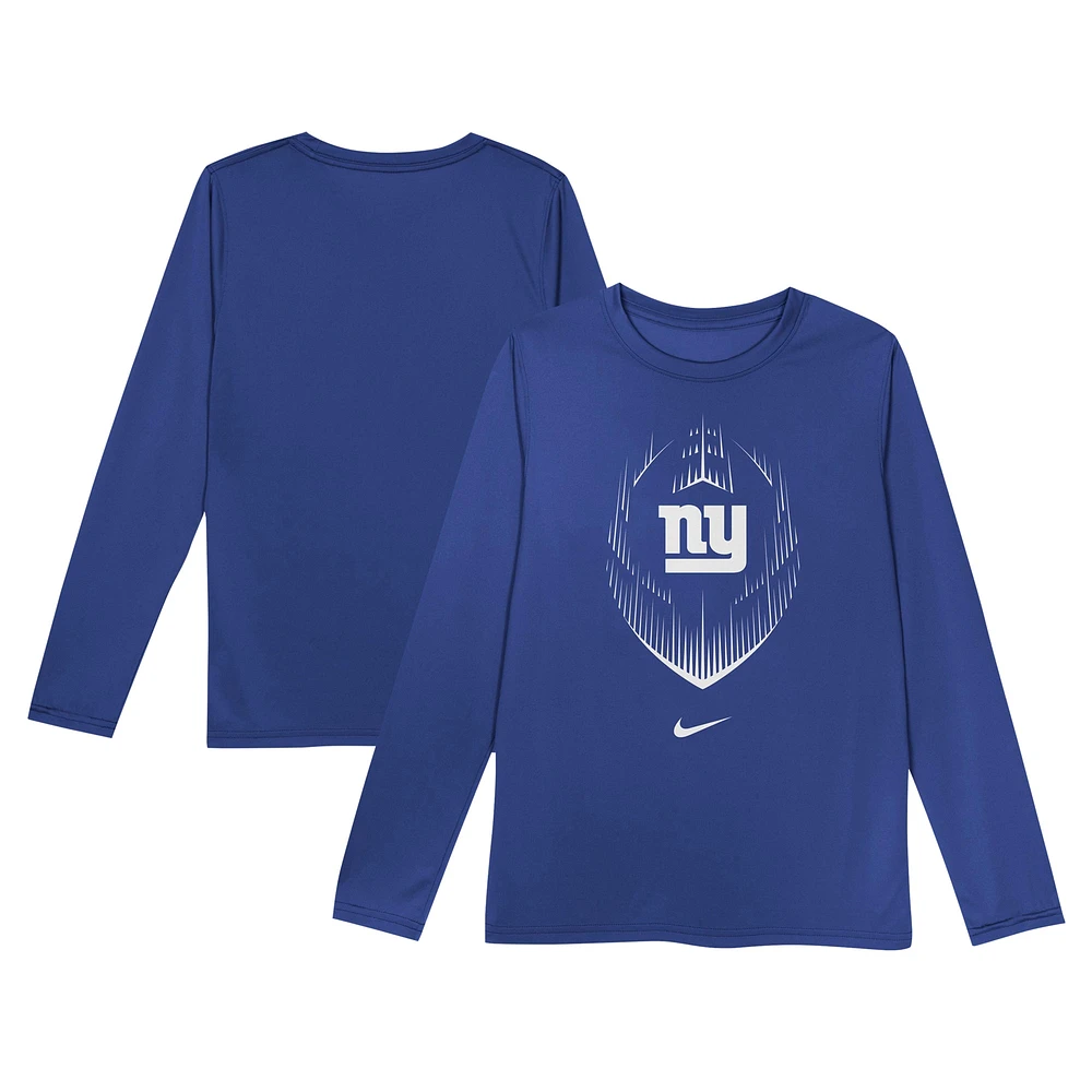 T-shirt à manches longues Nike Royal New York Giants Legend Icon pour tout-petit