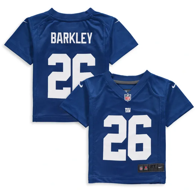 Men's Majestic Threads Saquon Barkley Royal New York Giants Player Name & Number Tri-Blend Slim Fit Hoodie T-Shirt