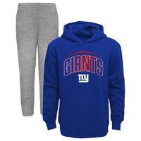 Youth Royal/Heather Gray New York Giants Double Up Pullover Hoodie