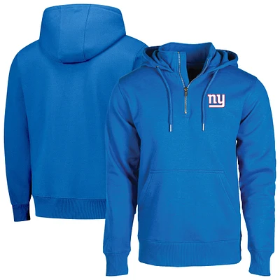 Sweat à capuche unisexe Dunbrooke Royal New York Giants Defender fermeture éclair quart de tour