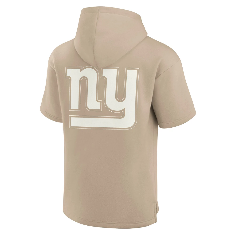 Unisex Fanatics Khaki New York Giants Elements Super Soft Fleece Short Sleeve Pullover Hoodie