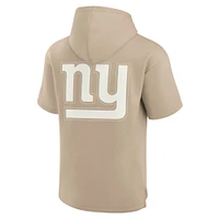 Unisex Fanatics Khaki New York Giants Elements Super Soft Fleece Short Sleeve Pullover Hoodie