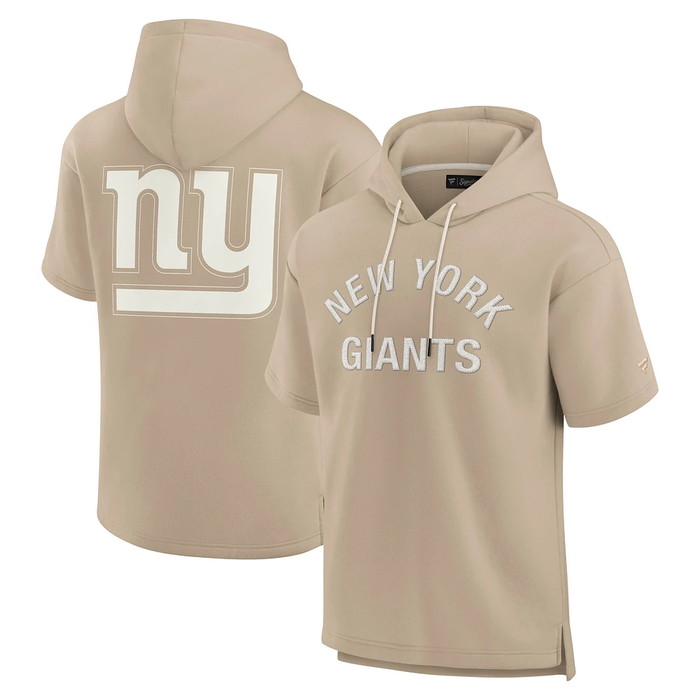 Sweat à capuche unisexe Fanatics Kaki New York Giants Elements en polaire super douce manches courtes