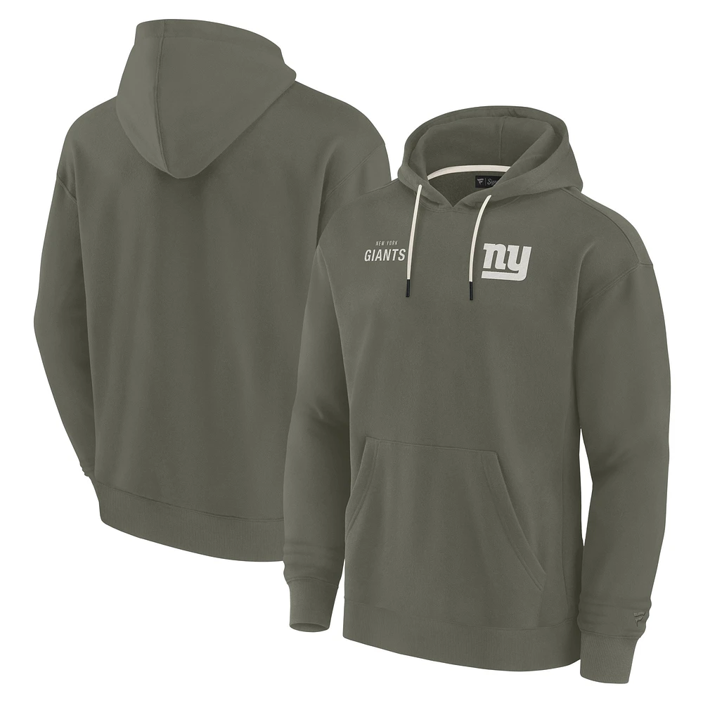 Sweat à capuche unisexe Fanatics Olive New York Giants Elements en polaire super douce