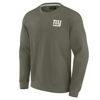 Unisex Fanatics Olive New York Giants Super Soft Pullover Crew Sweatshirt